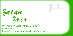 zalan krix business card